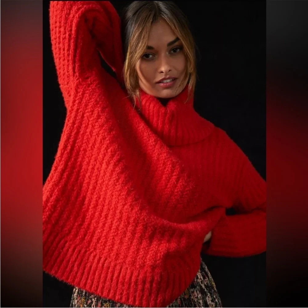 Anthropologie Maeve Cowl Neck Fuzzy Sweater